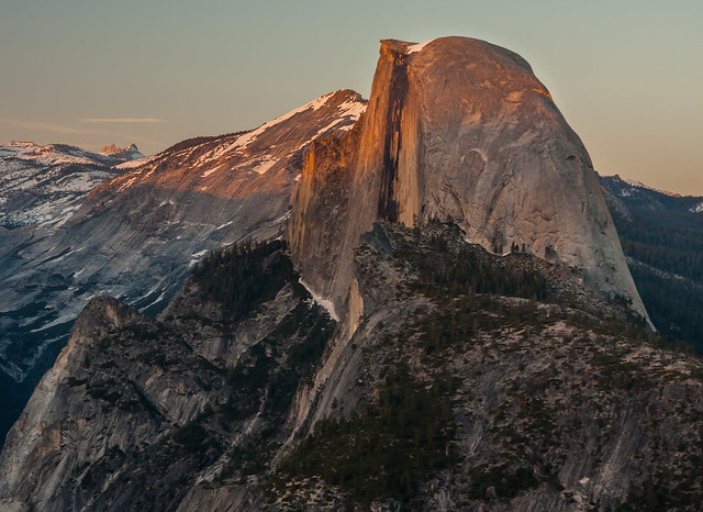 half dome in the fading light