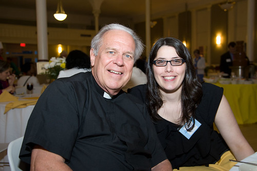Father Chris Keenan with Christina Wesolek '99