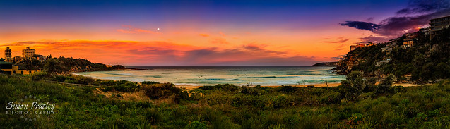 As Evening Falls Over Freshwater Beach Panoramic