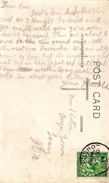 ALDERSHOT REDAN CAMP - 1914 photographic Post Card - new scan