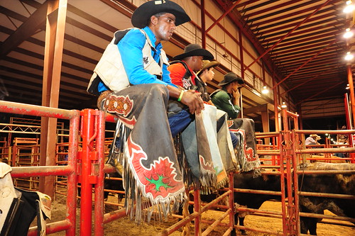 Chaparedas Bull Riding Chaps | These bull riders participating in the rodeo are wea… | Flickr