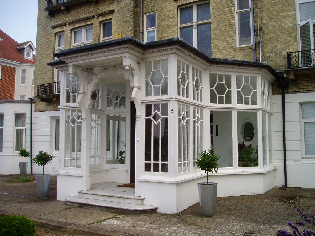 Elegant porch, no 5, St John's Road, Eastbourne, Sussex