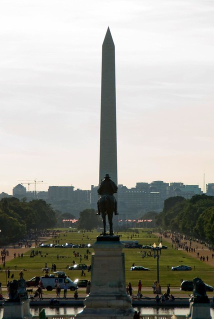 Looking out across the National Mall