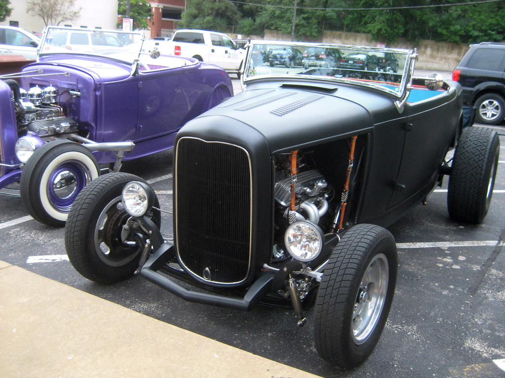 Black Hot Rod at Downers Grove Friday Night Car Show