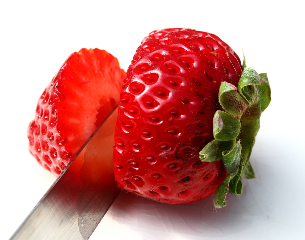 cut strawberry by Muffet