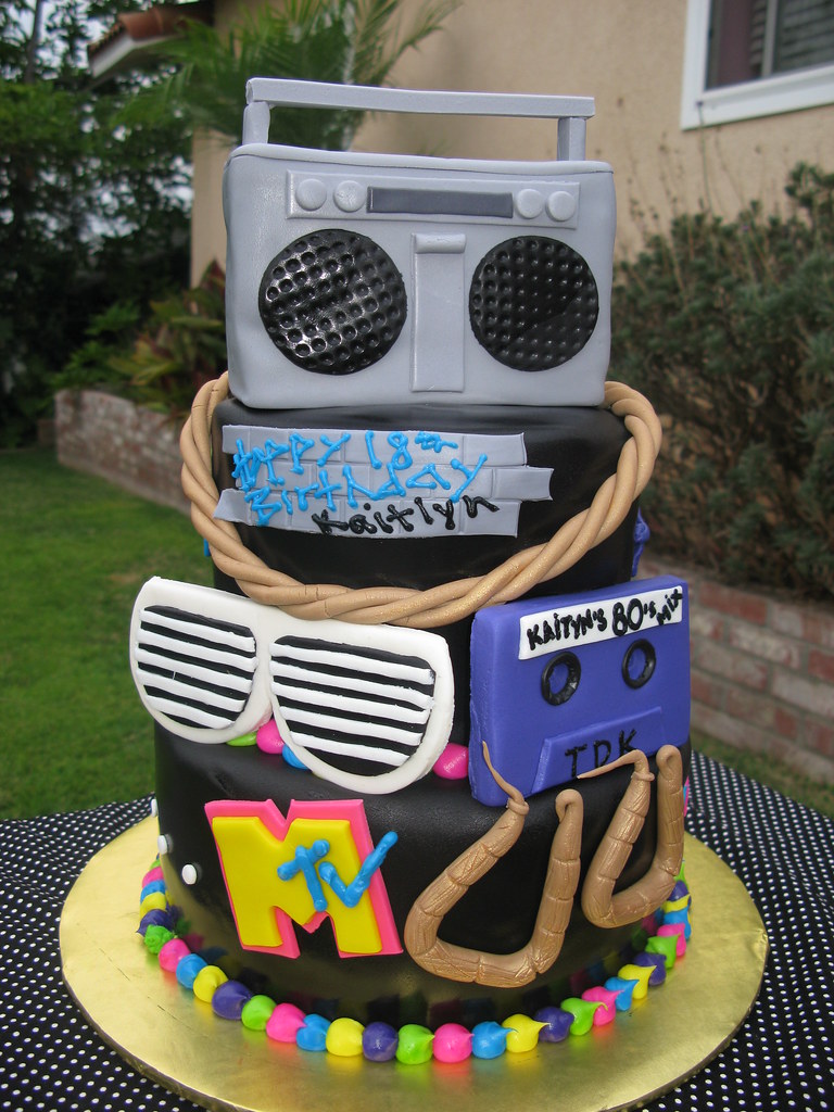 80's Cake Boombox Cake MTV Cake.