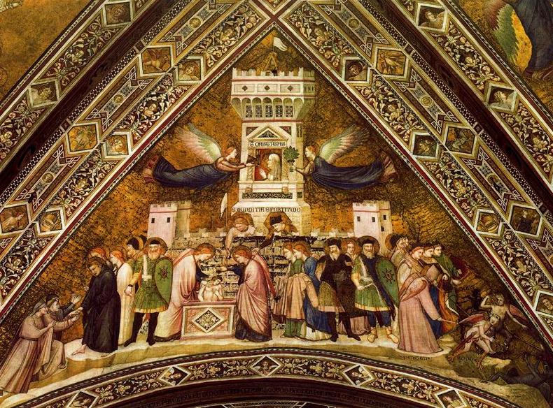 Giotto - Allegoria della Castità. Assisi, Basilica inferiore di San Francesco