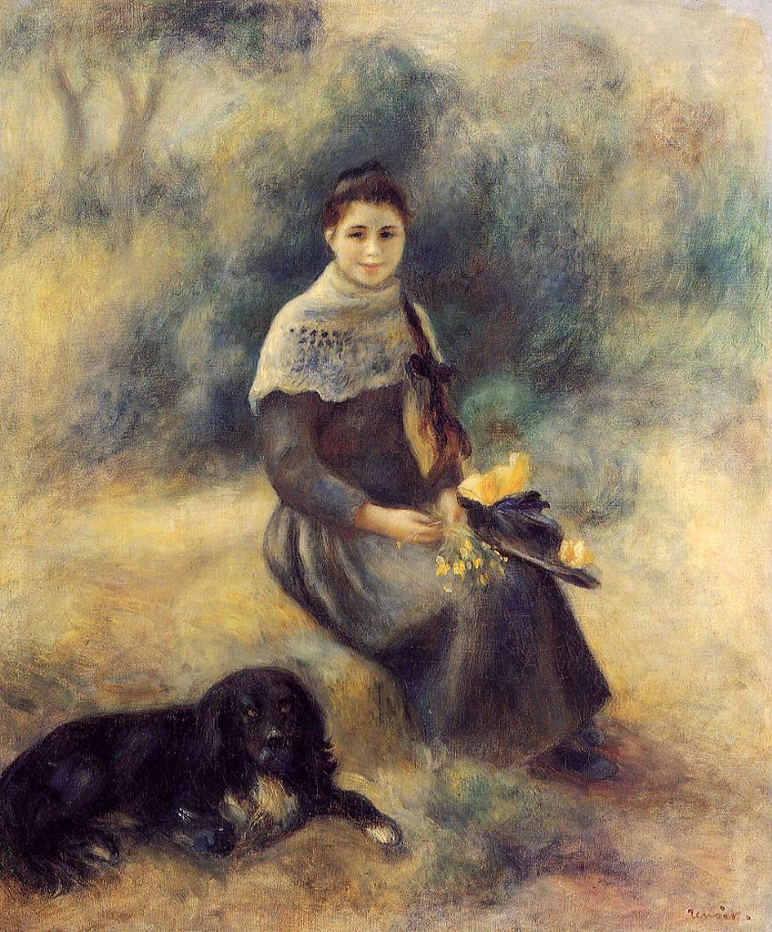 Pierre Auguste Renoir 1888 - Young Girl with a Dog - pc