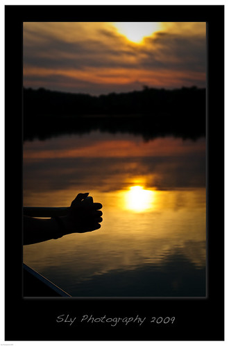 Finale by Sly----, sunset ontario canada reflection bay nikon arm dusk horizon canoe oar 2009 barrys d300
