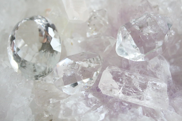 Facetted Crystal Quartz, Herkimer Diamond, Danburite