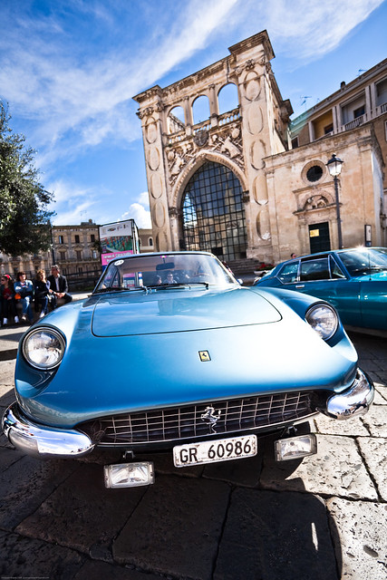 A Light Blue Ferrari (Piazza S. Oronzo - Lecce - Salento - Puglia - Italia - Italy)