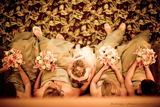 Bridesmaids all in a row