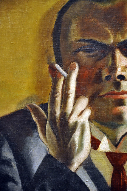 Max Beckmann. Self-Portrait with a Cigarette. Frankfurt 1923, detail. MOMA NY