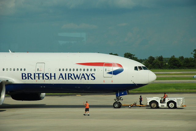 British Airways pushback for Heathrow departure
