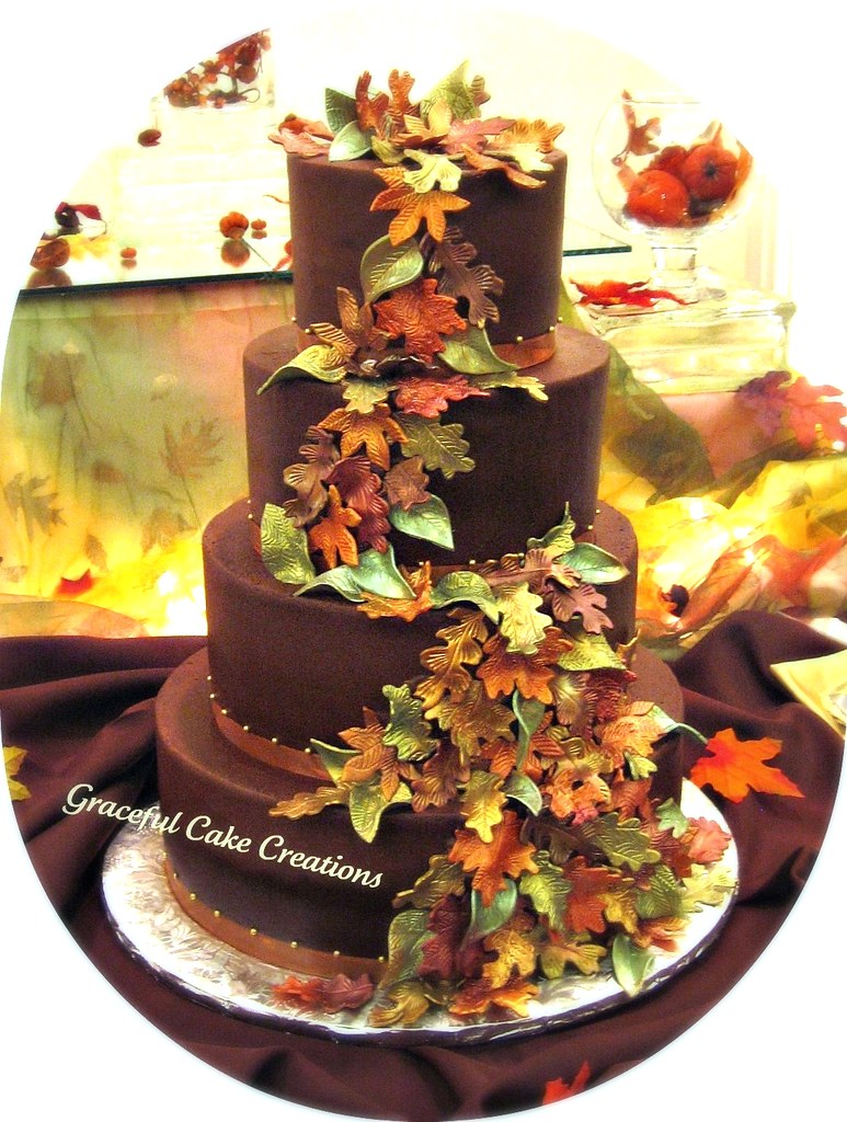 Autumn Leaves  Wedding Cake
