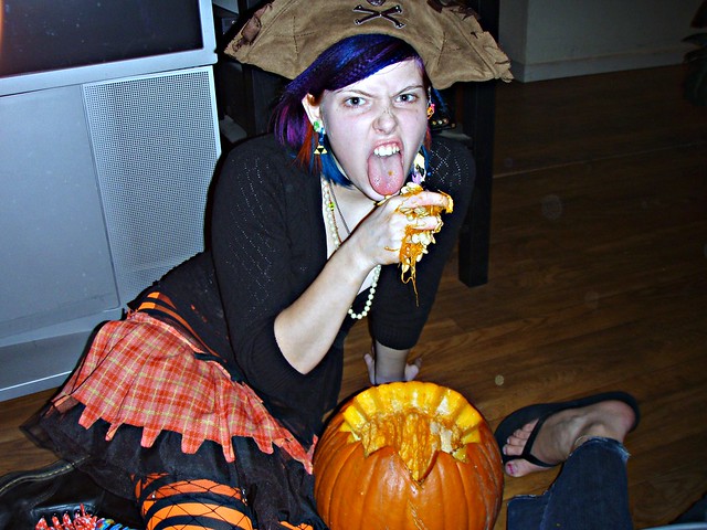 mmmm pumpkin guts!