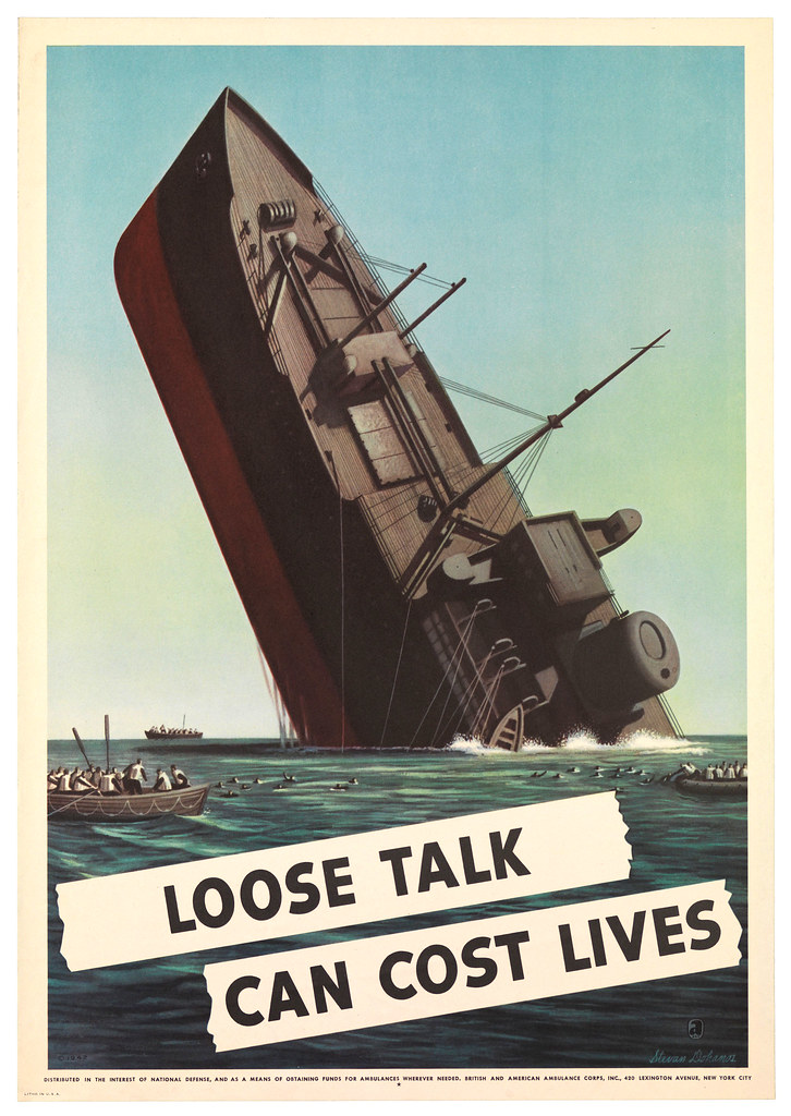1942 Loose Talk Sinking Ship Steven Dohanos James