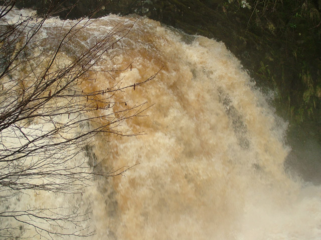 Pecca Falls, near Ingleton, N.Yorkshire, UK, after heavy rainfall