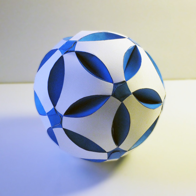 White & Blue Paper Sphere