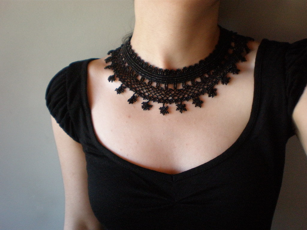 Black Lace - Trientalis Borealis ... Freeform Crochet Neck… | Flickr