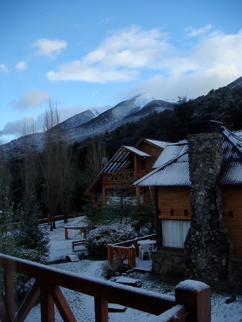 cabana with fresh snow