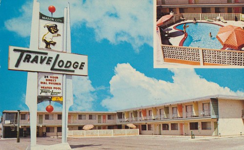 vintage postcard motel iowa travelodge masoncity