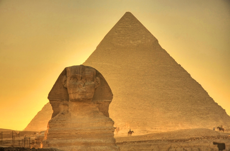 The Giza Sphinx at Sunset