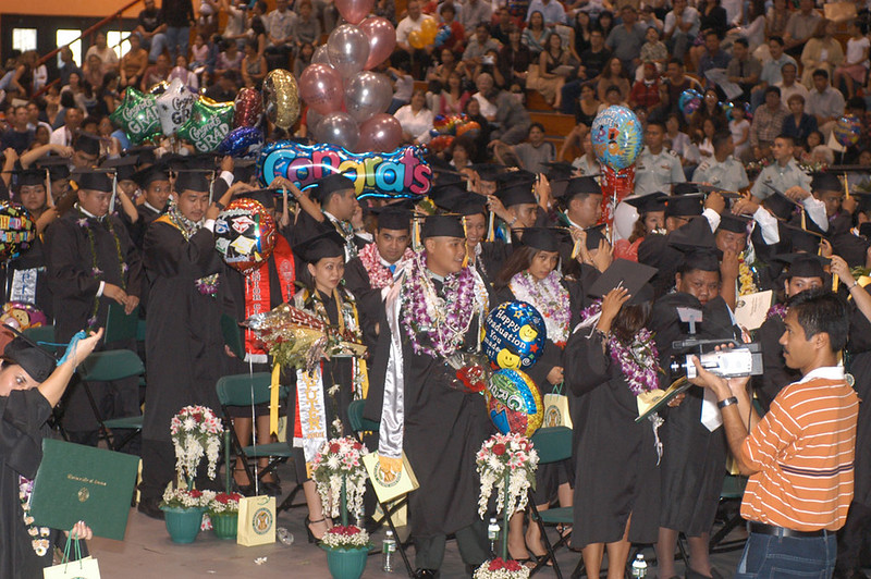 Graduates celebrate during commencement ceremonies at the University of Guam.

Victor Consaga/Guampedia
