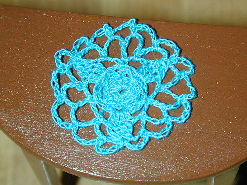 Blue crochet dollhouse miniature doily | by RemarkableCreations