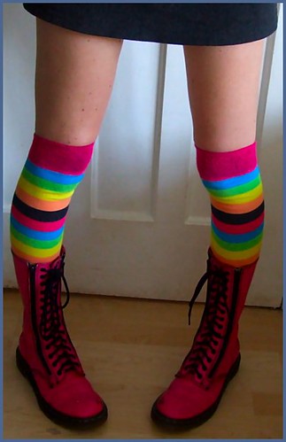 Pink boots and stripey socks | Project 365 - 1/365 Bright co… | Flickr