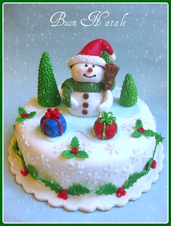 Torte Di Natale Decorate.Torta Puppazzo Di Neve Snowman Cake Cecile Crabot Flickr