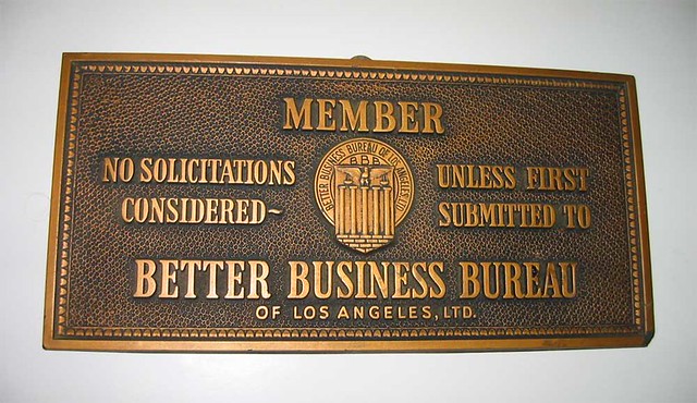 Vintage Plaque Better Business Bureau