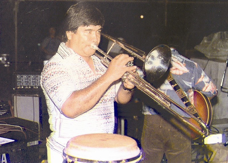Musician Bill Muna and his horn.

Tina Muña Barnes/Guam Humanities Council