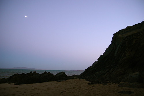 Moon Rise by nathangibbs, Light lingers in the sky from the sunset as the moon rises over the Sea of Cortez.camping beach moon