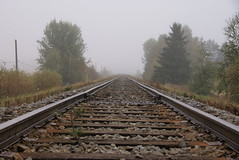 The railroad in mist