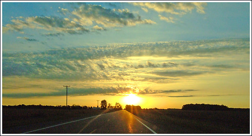 road blue sky orange yellow clouds sunrise wow catchycolors landscape michigan f10 roxand joeldinda