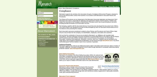 Web Project: Mannatech. Screen Shot of Mannatech, Inc. | by GordonCollins
