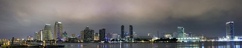 Panorama - San Diego Waterfront at Night by TallCJ