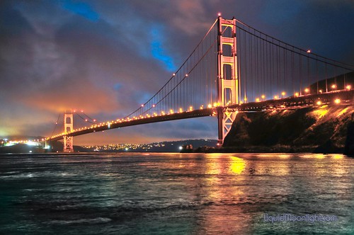 Ribbons in the Fog - Golden Gate Bridge, California by Darvin Atkeson