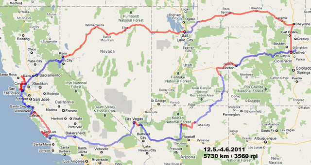 The route of our round trip