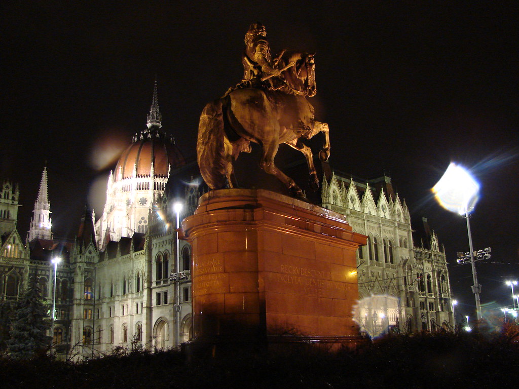 Parliament Building on a Rainy Winter Night - Budapest - Hungary