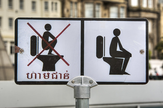No Squatting On Toilet funny sign