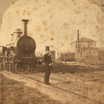 (animated stereo) Stephenson Locomotive, Sydney, Australia, circa 1860