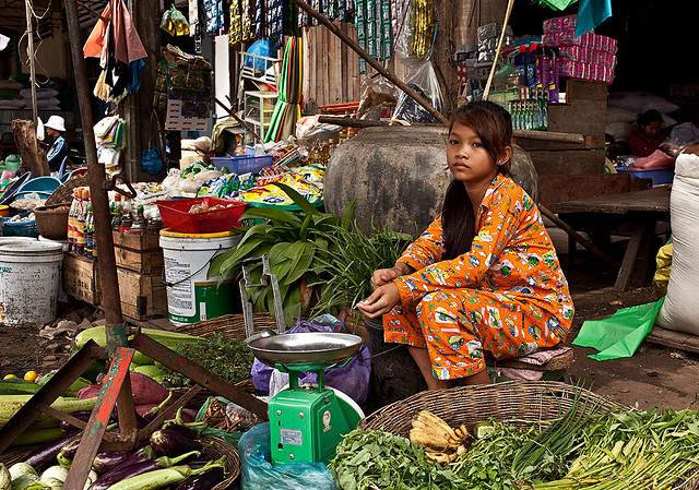 a market in cambodia