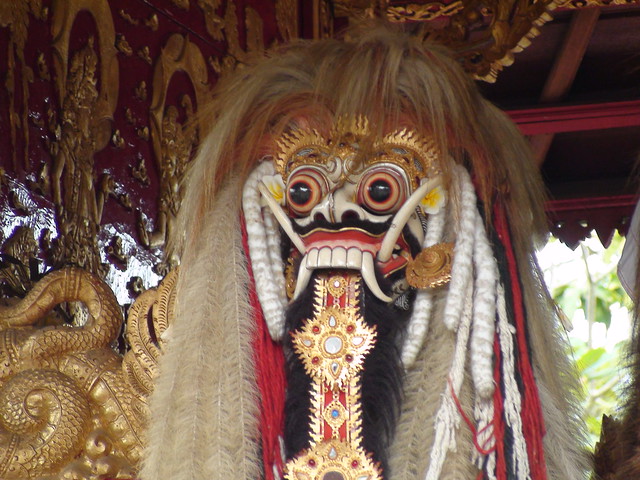 Balinese Actors Making Their Costumes at Taman Saraswati Temple