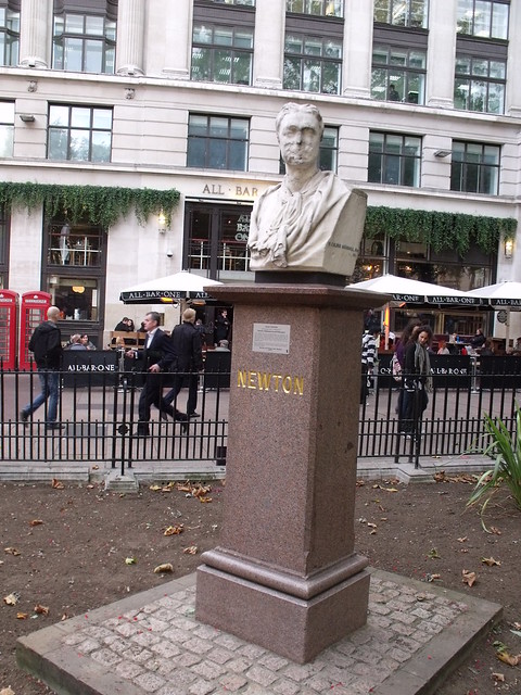 Bust of Newton - Leicester Square Gardens, London, The area…