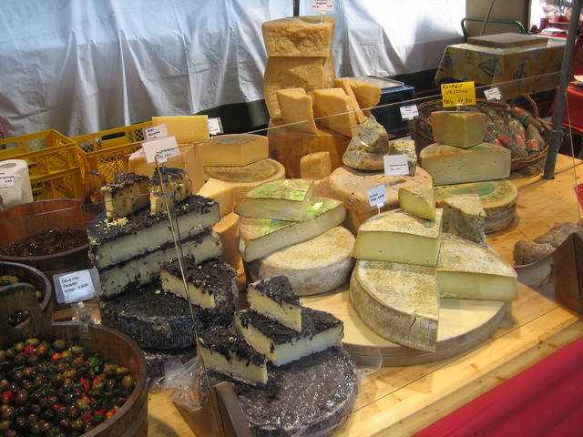 Swiss Cheese at Farmer's Market in Hauptbahnhof Zurich Switzerland