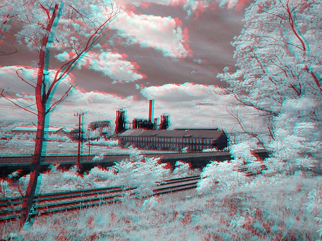 Carrie Furnace 3D Anaglyph: digital infrared by John Fobes