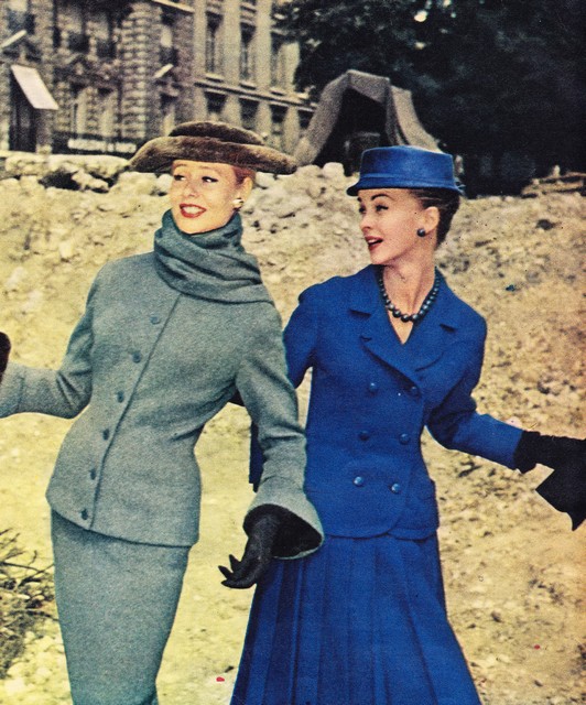 1956 - Jacques Fath (green) and Christian Dior (blue)