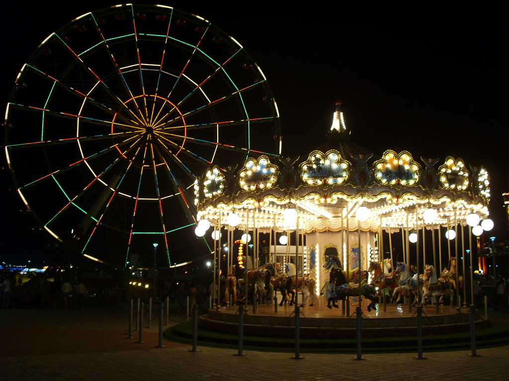 Kobuleti Amusement Park. Night